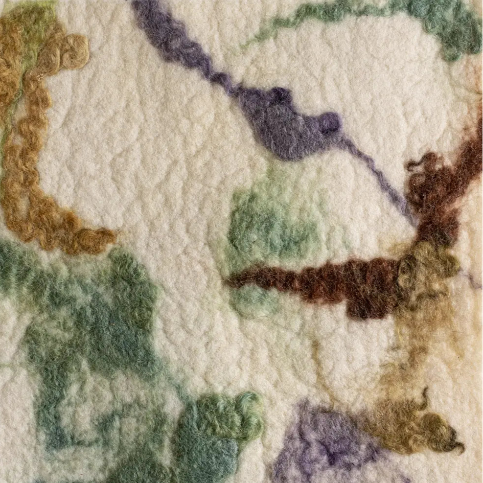 Botanical Lumbar Pillow - Felted Wool