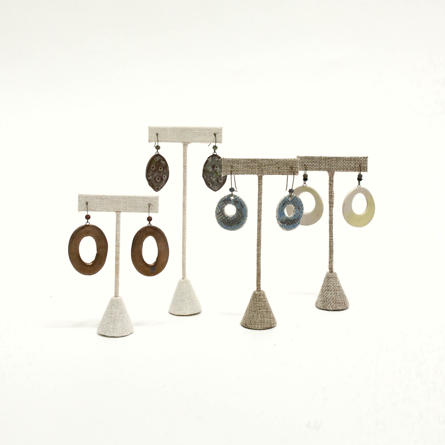 Spark Ceramic Earrings - Bronze Glazed
