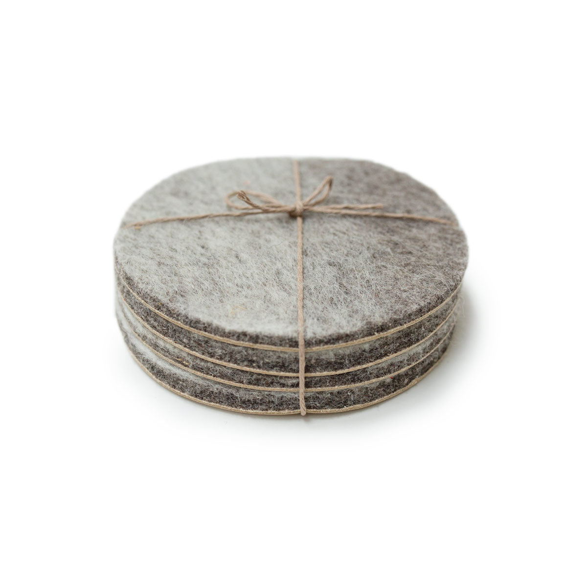 Wool & Leather Coasters - Shetland Cloud