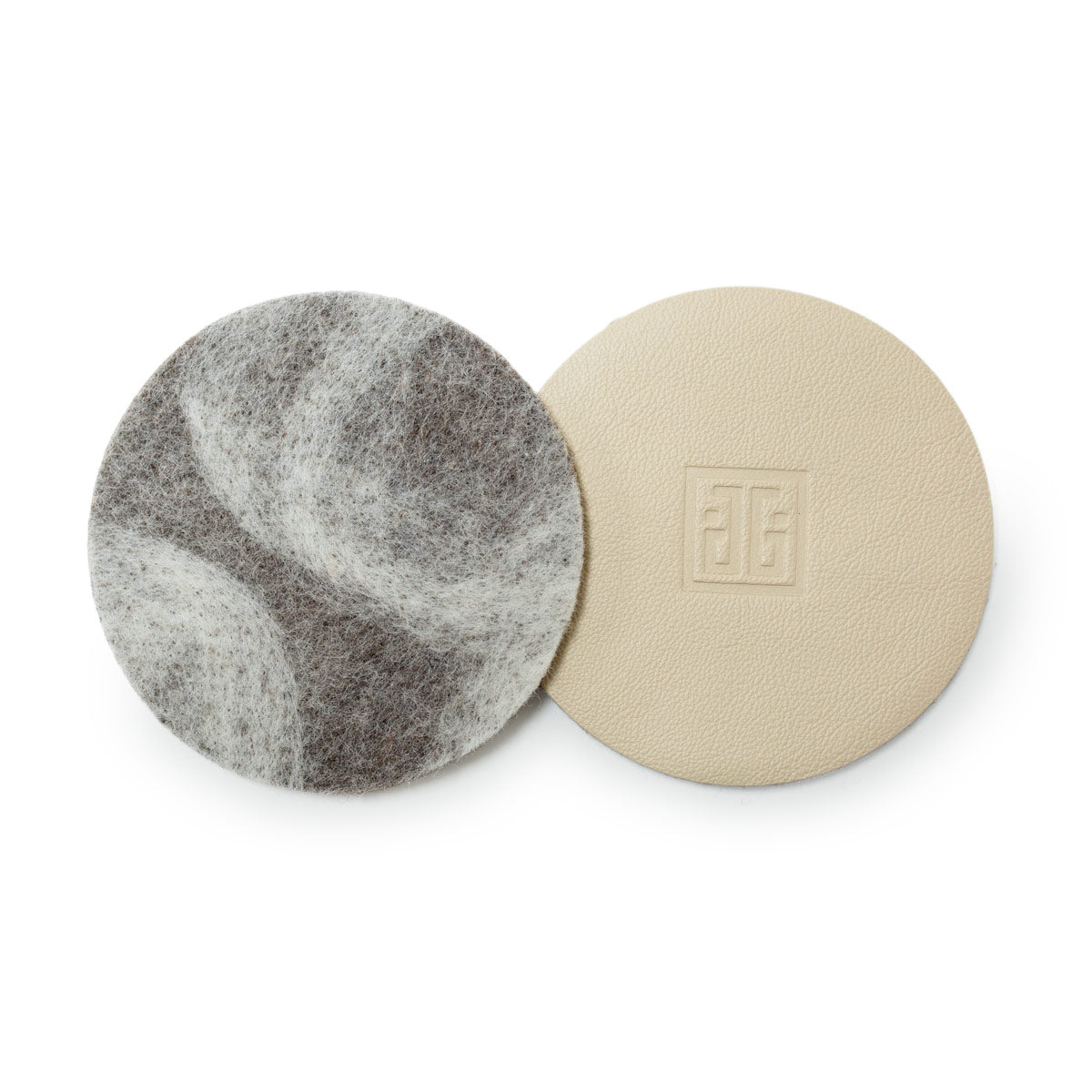 Wool & Leather Coasters - Shetland Cloud