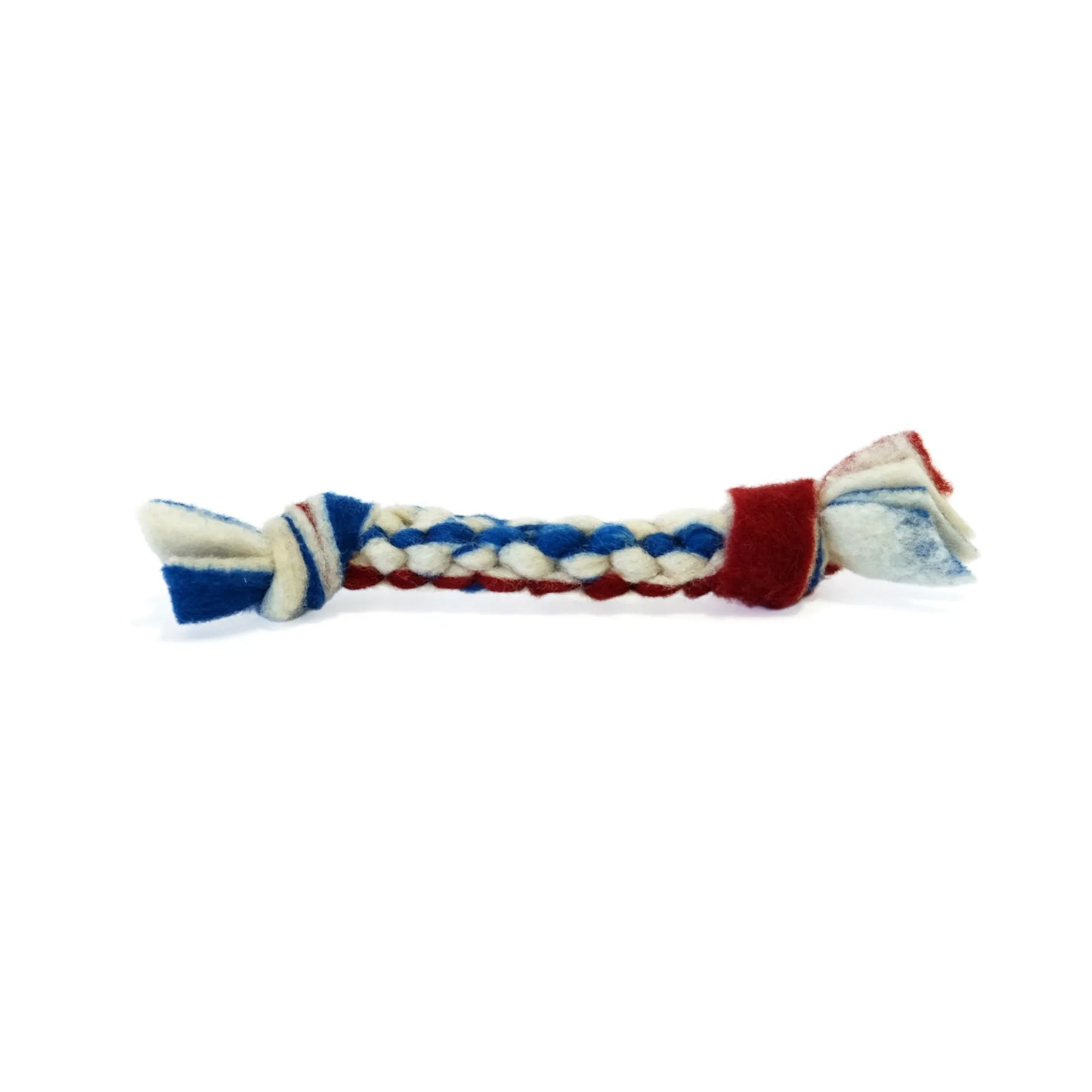 Wool Dog Toy - Red, White & Blue - Small Dog