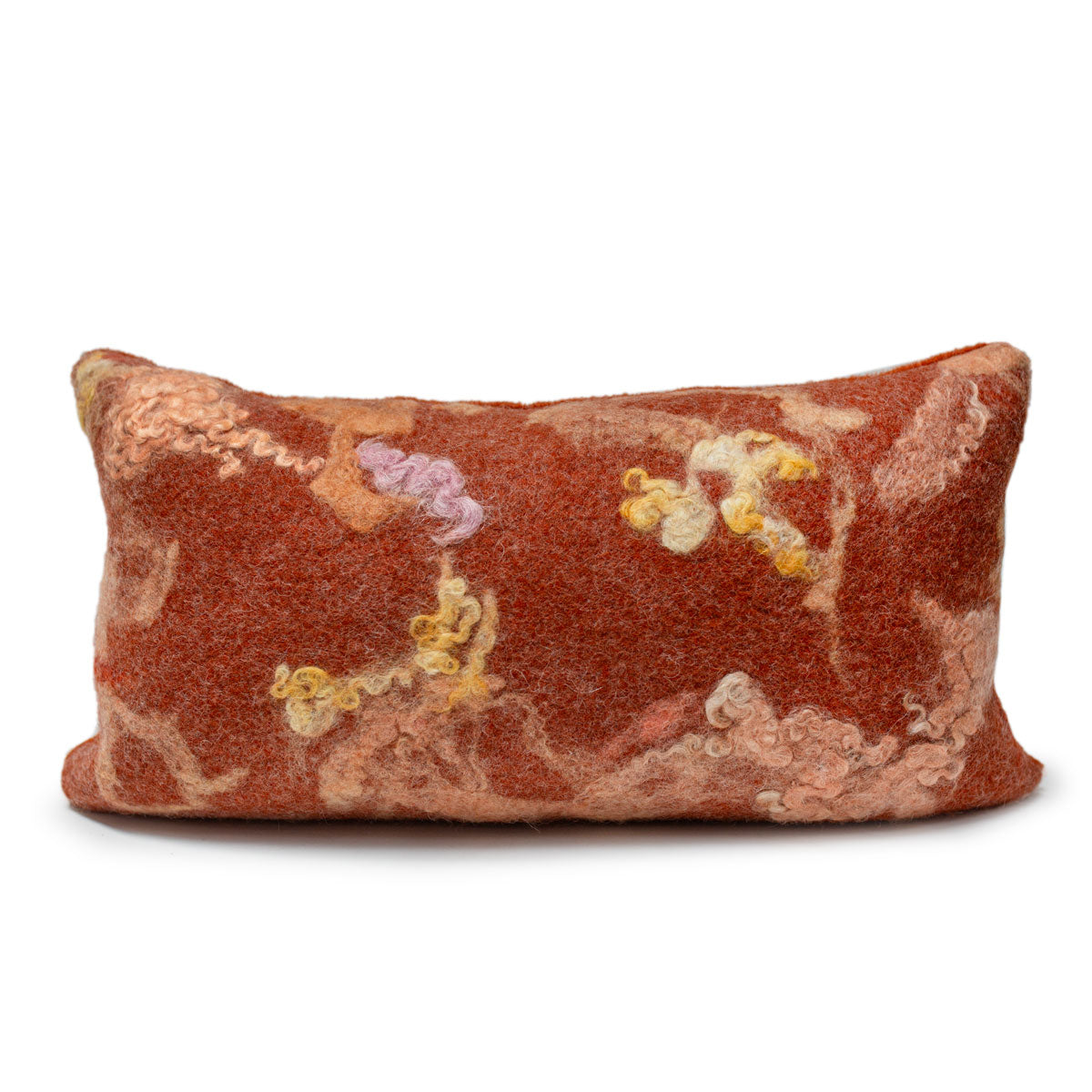 Blood Orange Lumbar Pillow - Felted Wool