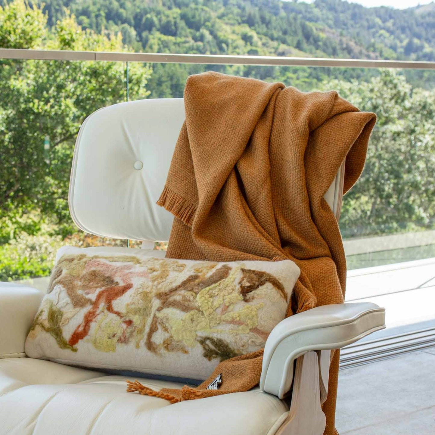 Baby Alpaca Throw - Burnt Orange