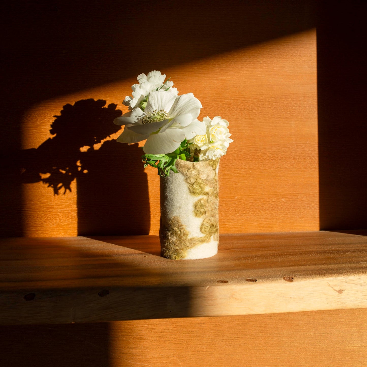 Botanical Felted Wool Flower Vase