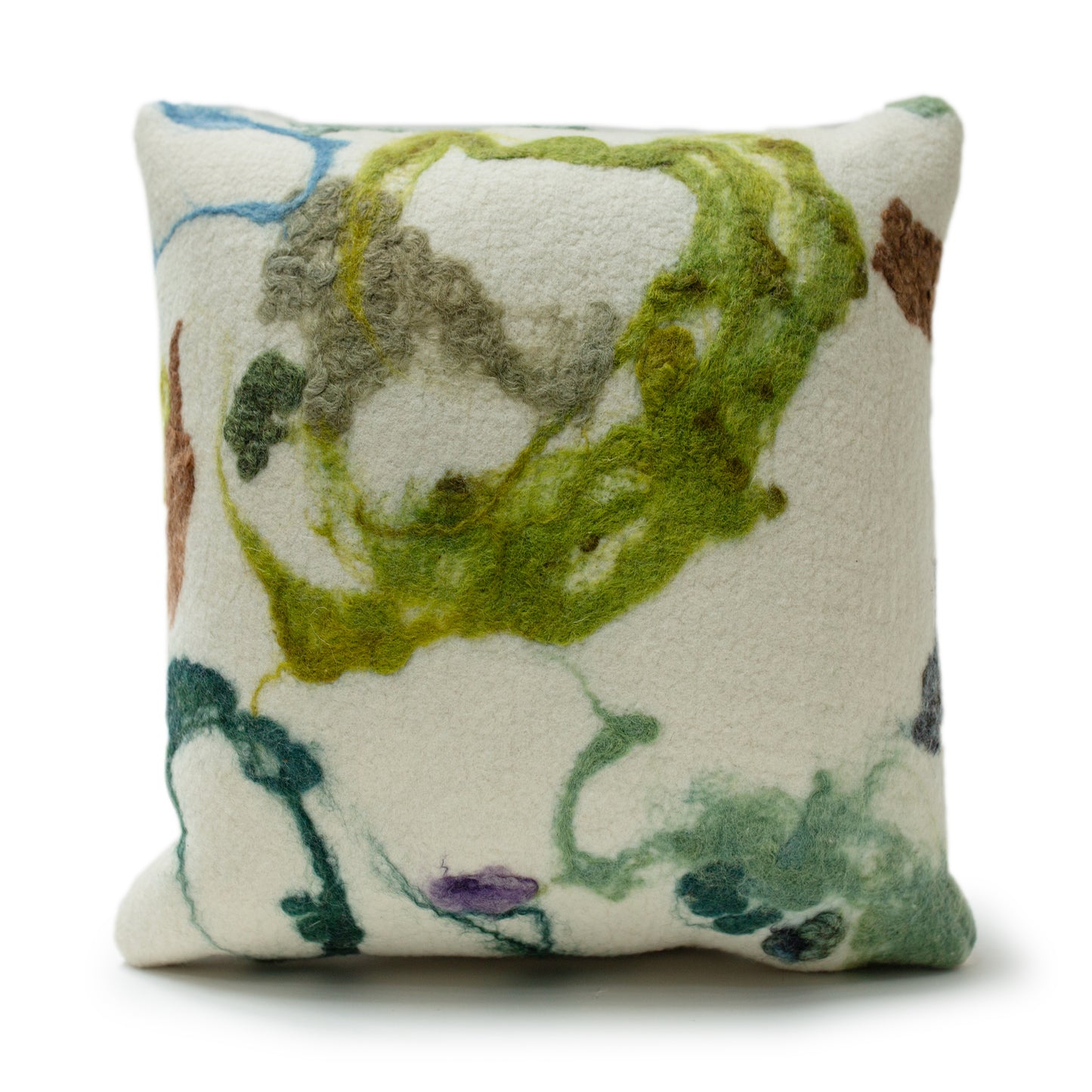Botanical Square Pillow - Felted Wool