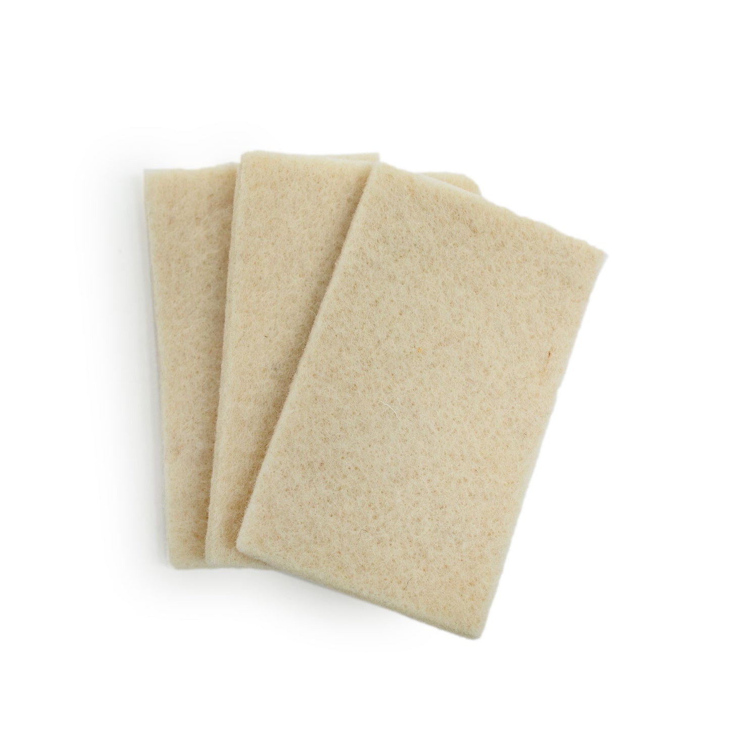 wool dish sponges splayed, 3-pack, cream wool