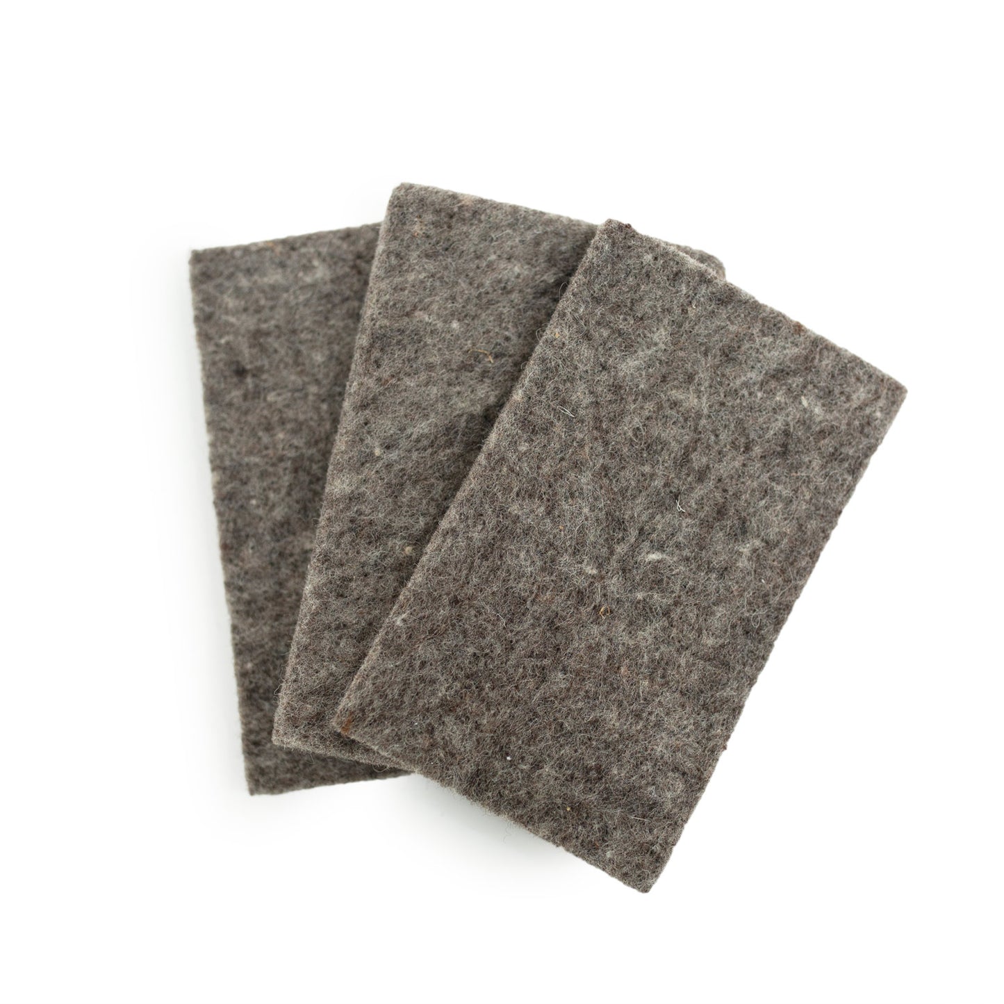 wool dish sponges, 3-pack, natural grey