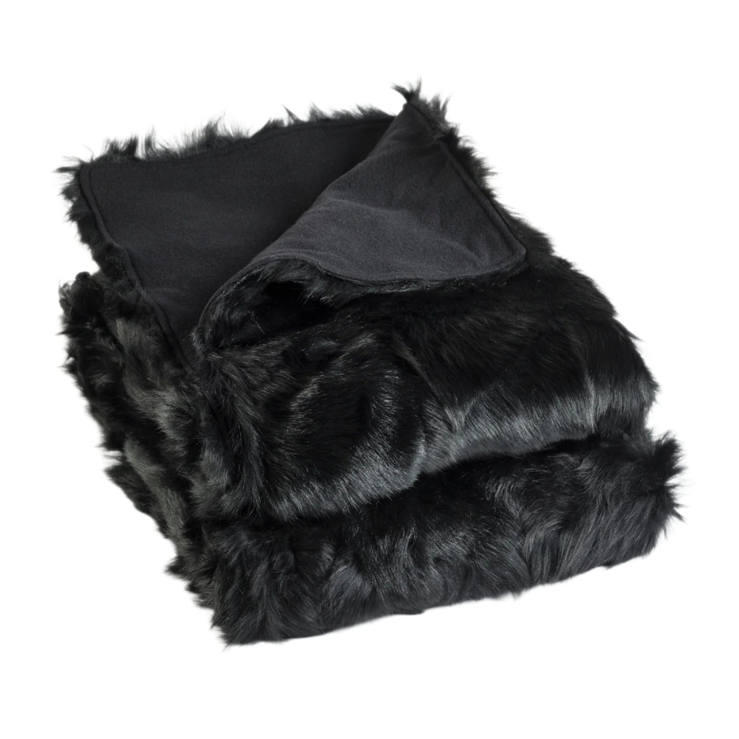 Toscana Fur Blanket - Cashmere Blend Lining - Black
