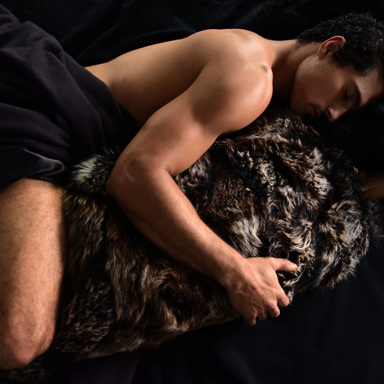 Toscana Fur Body Pillow - Silk Back