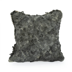 Charcoal Grey Wet Felted Curlicue Pillow - JG Switzer