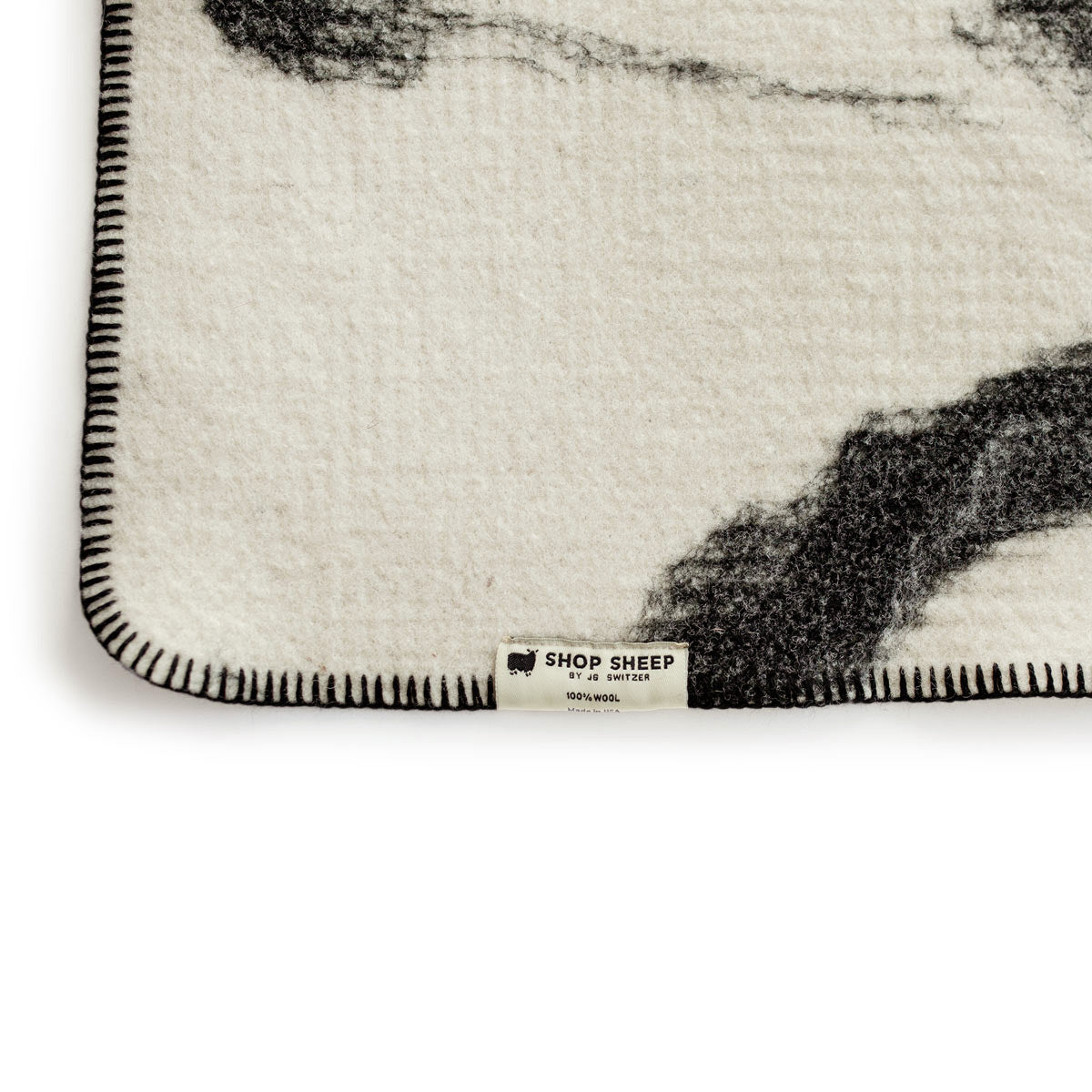 Wool Dog Mat - Black & White