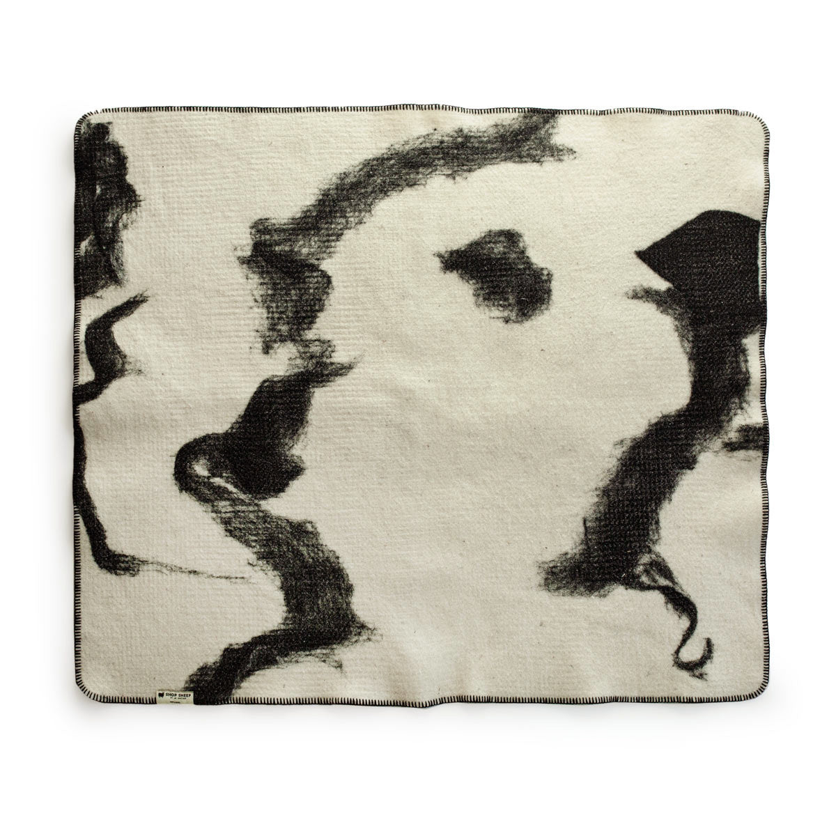 Wool Dog Mat - Black & White