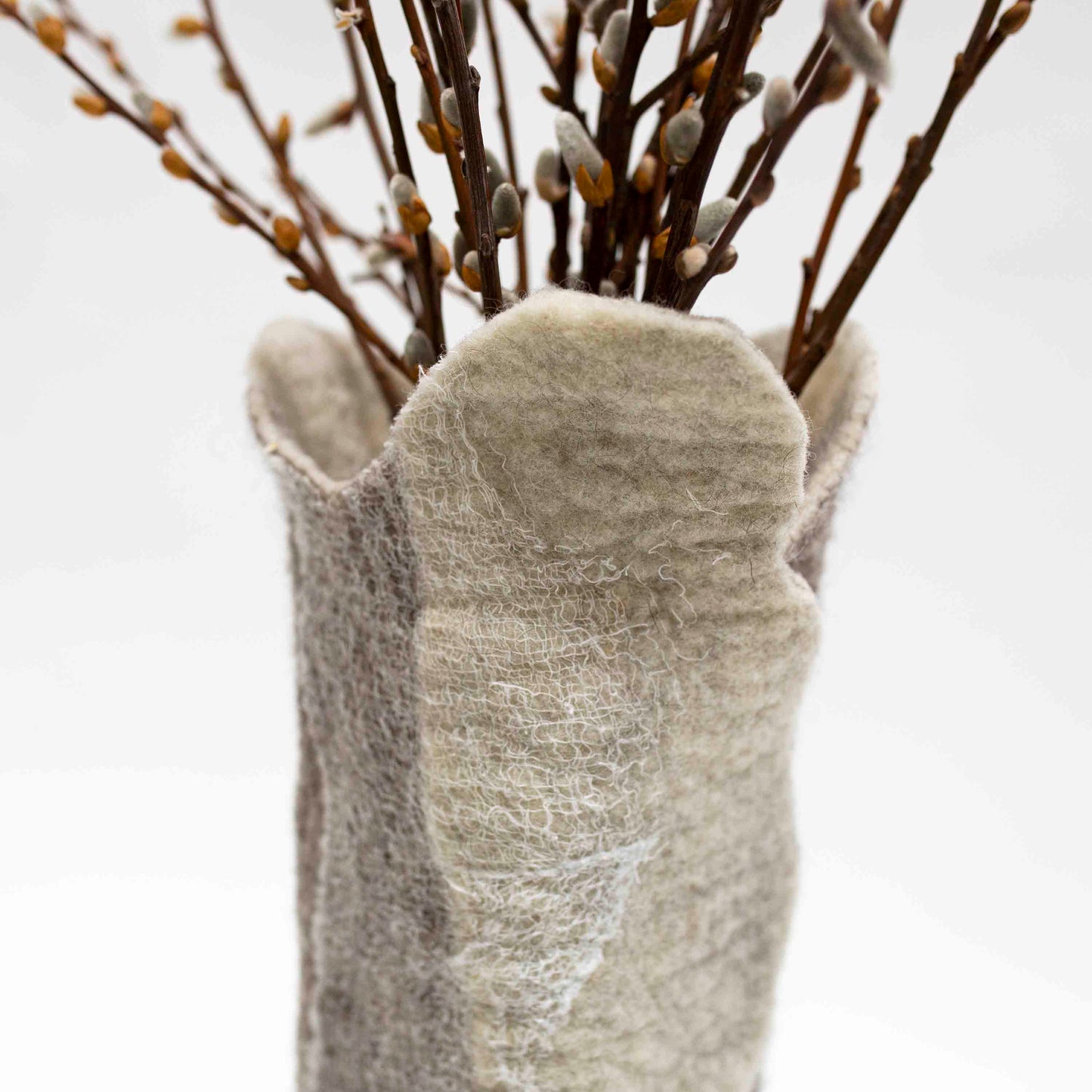 Grey Wool Flower Vase