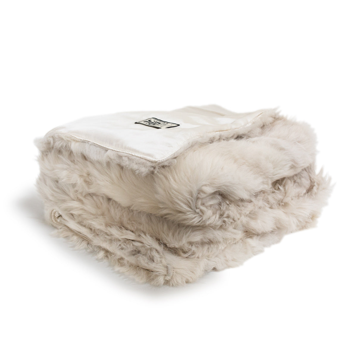 Toscana Fur Blanket - Silk Lined - White