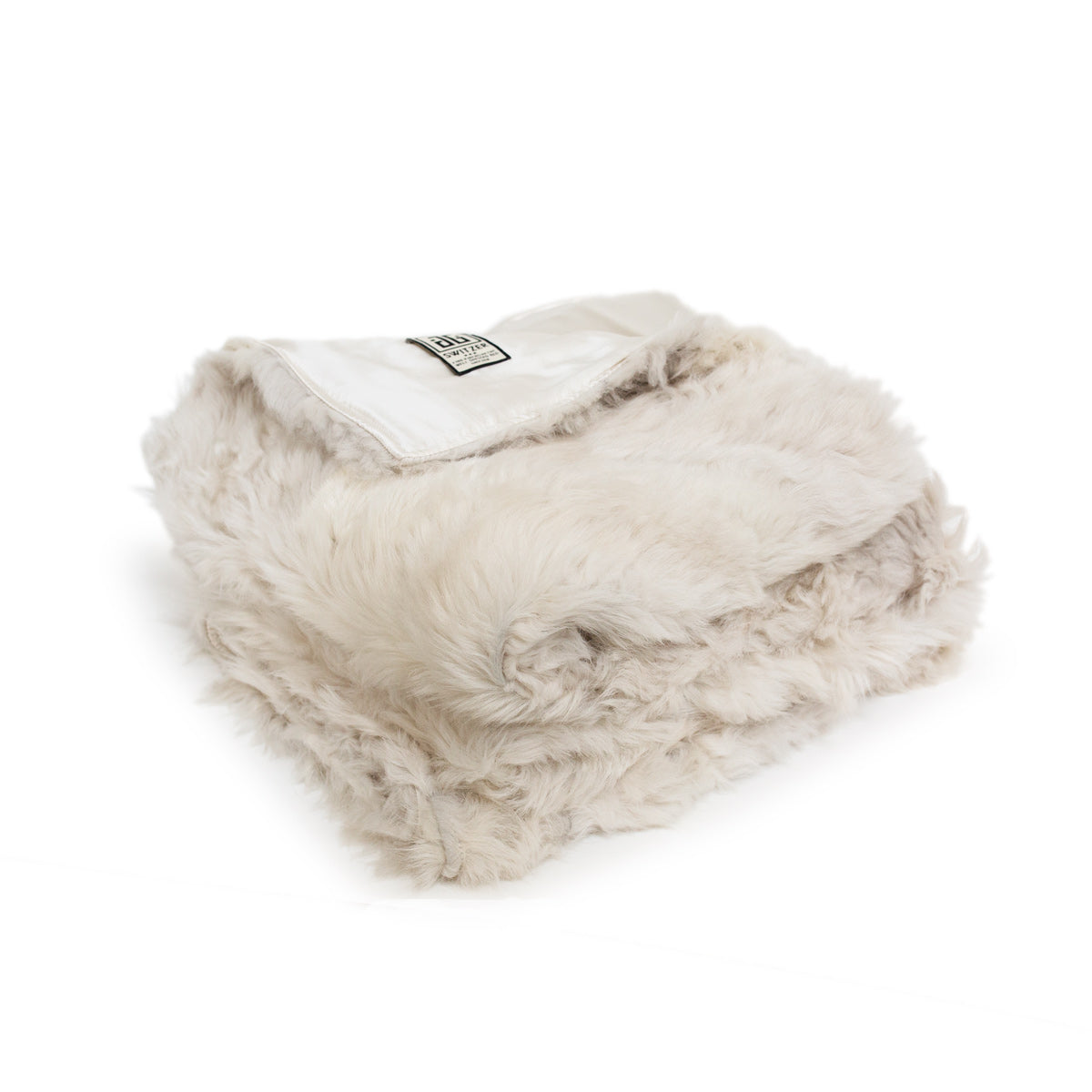 Toscana Fur Blanket - Silk Lined - White