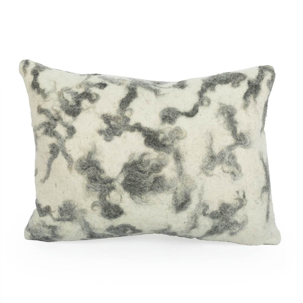Grey Gotland Pillow - Felted Wool