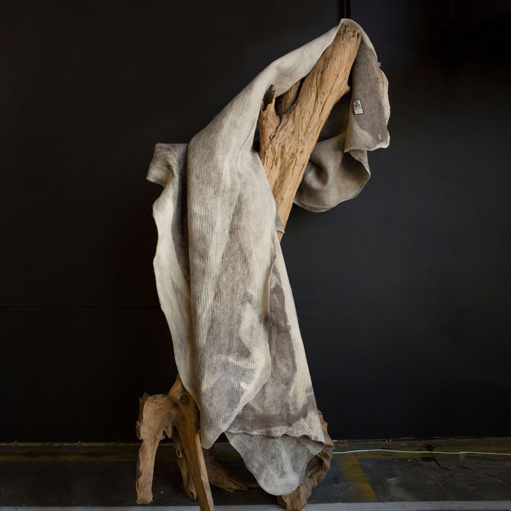 Shetland Cloud Throw - Felted Wool - Reversible