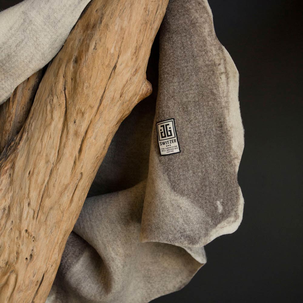Shetland Cloud Throw - Felted Wool - Reversible