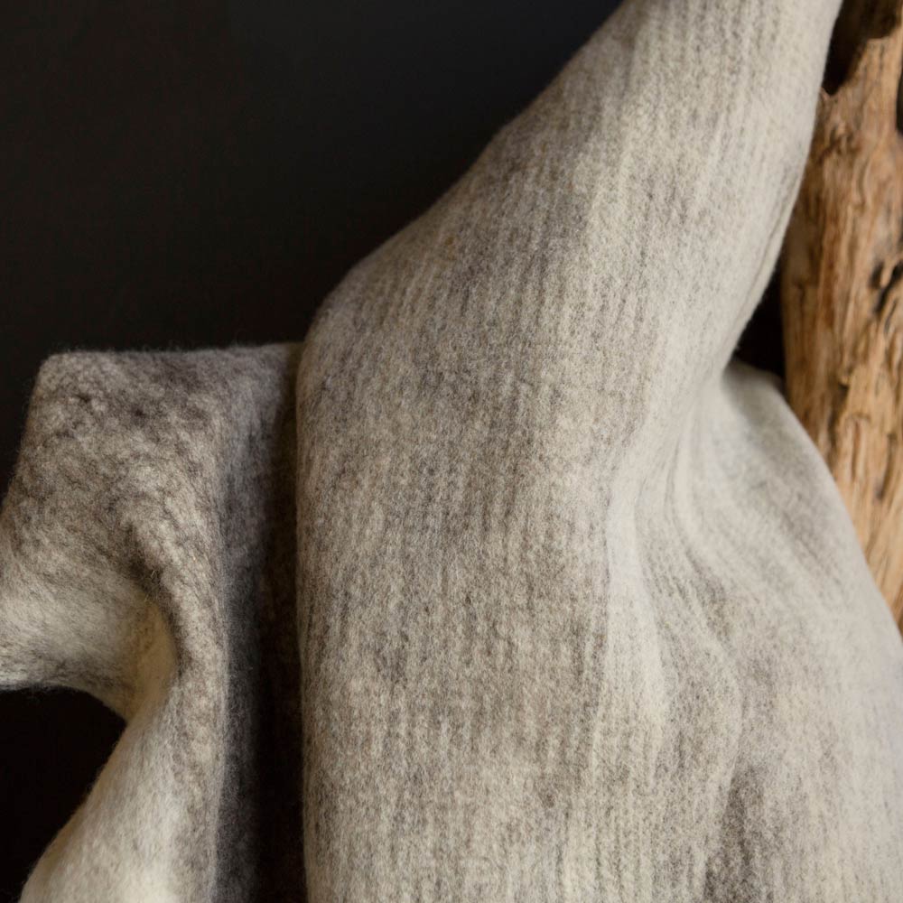 Shetland Cloud Throw - Felted Wool - Reversible