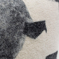 Abstract Black and White Wool Pillow - 24" Square