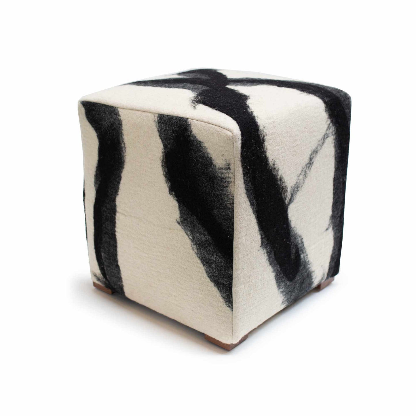 Black & White Sheep Cube - Felted Wool