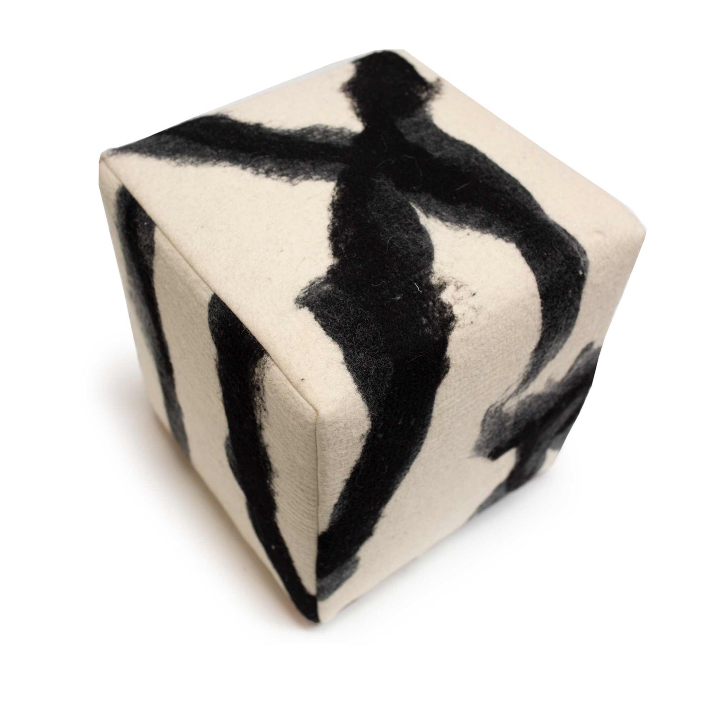 Black & White Sheep Cube - Felted Wool