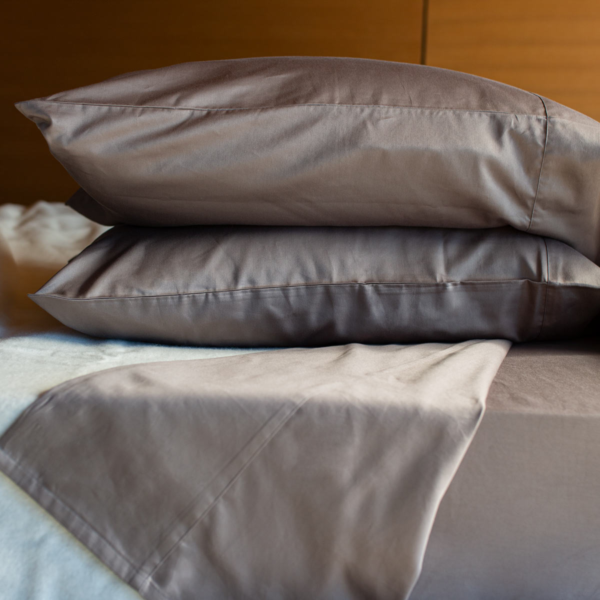 400 Thread Count Sateen Sheet Set - Organic Cotton - Taupe Grey