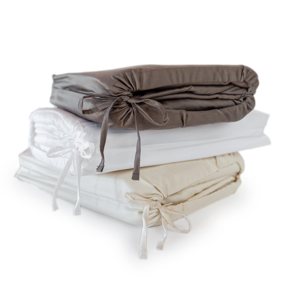 400 Thread Count Sateen Sheet Set - Organic Cotton - Taupe Grey