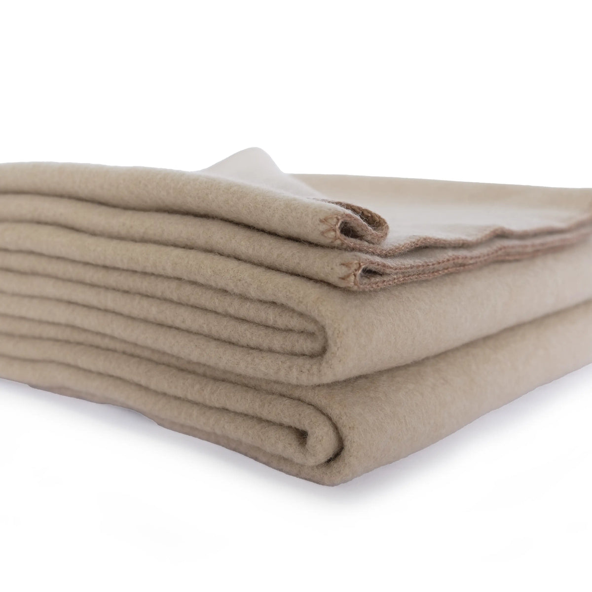 Wool Flannel Throw - Fawn