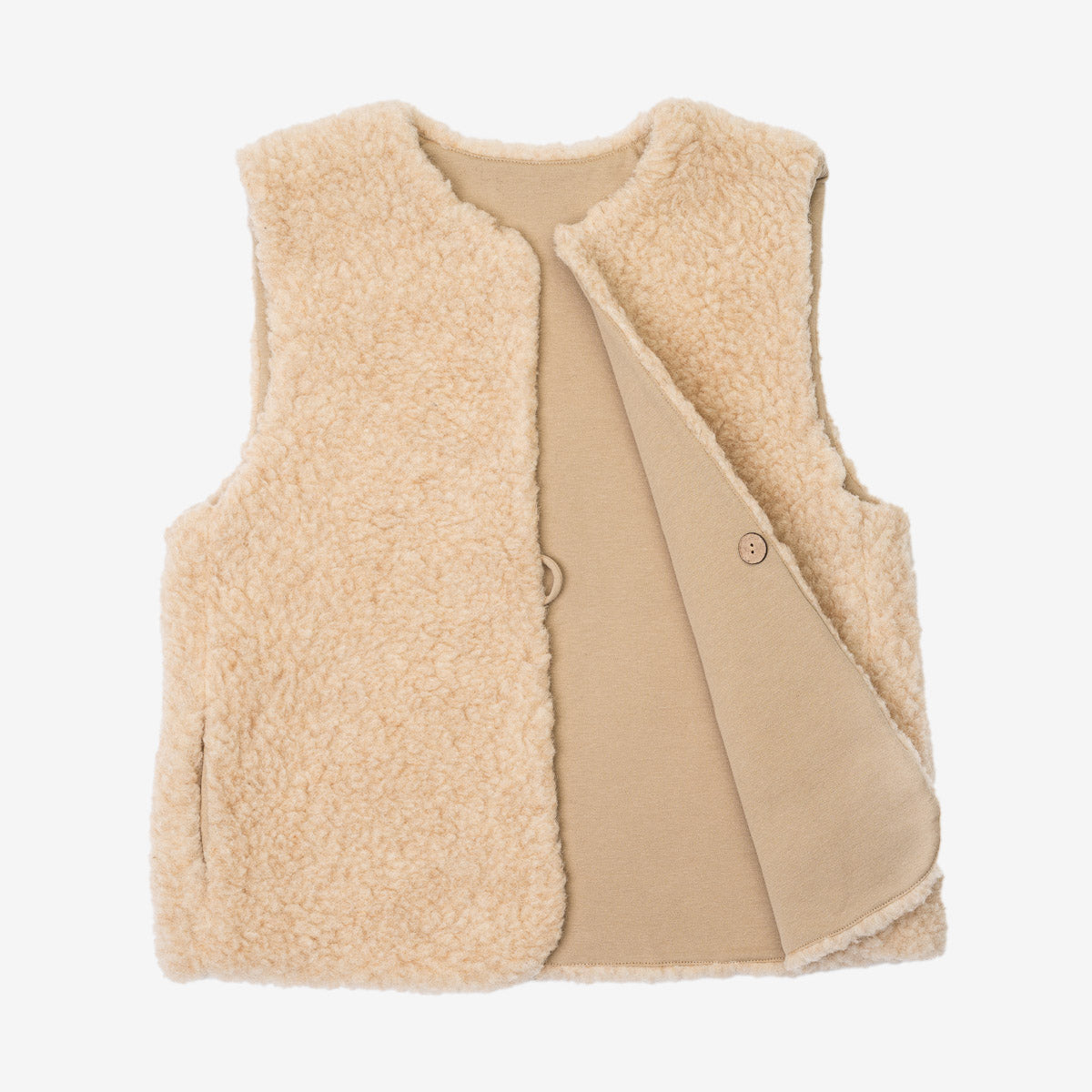 Woven Wool Vest - Beige