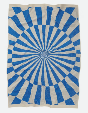 Kaleido Blue Terry Beach Towel by OAS