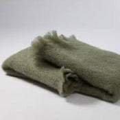 Sage Green Mohair Queen Blanket by Mantas Ezcaray