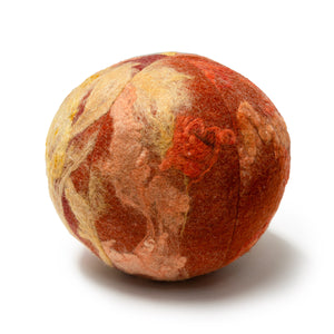 Blood Orange Wool Ball Pillow