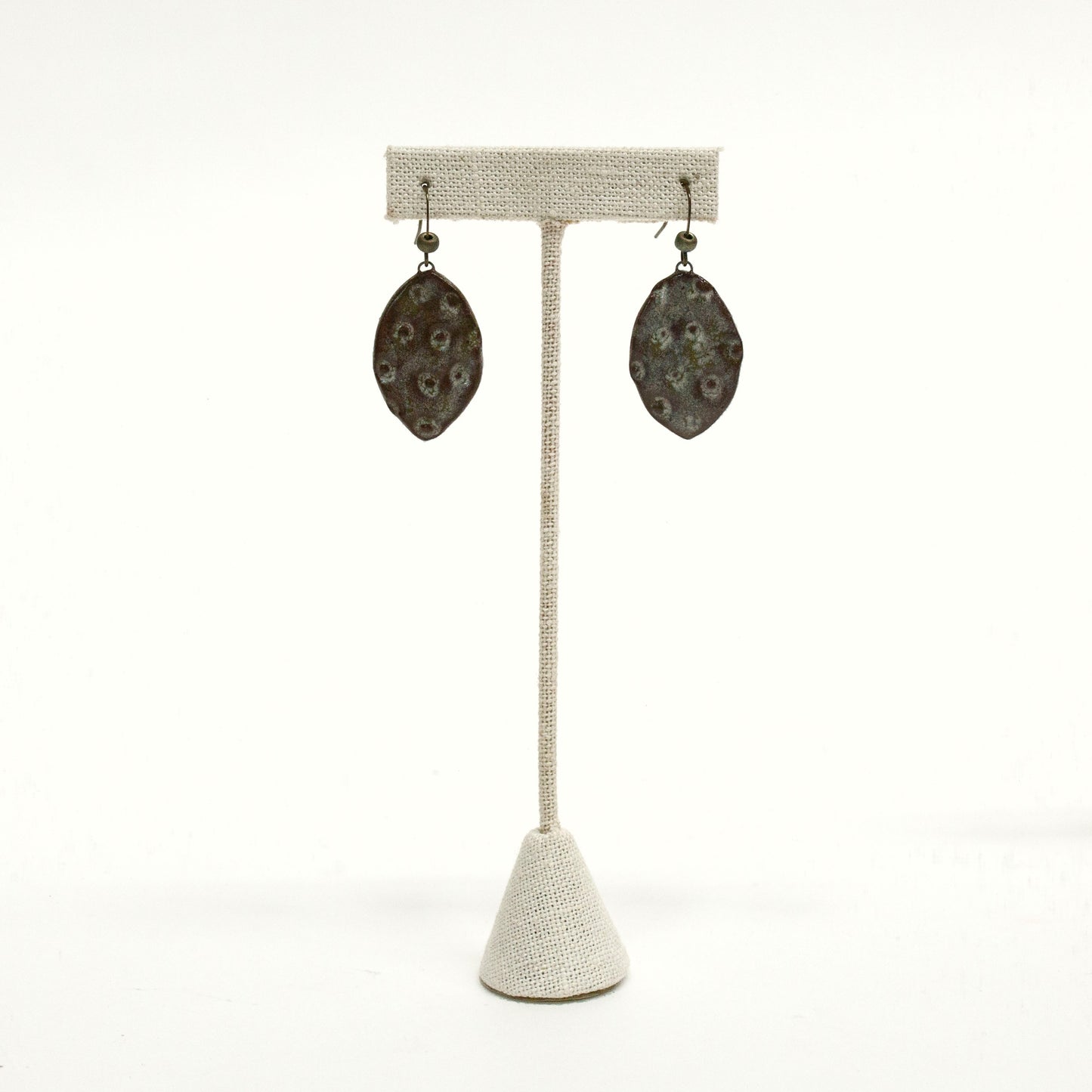 Spark Ceramic Earrings - Bronze Glazed