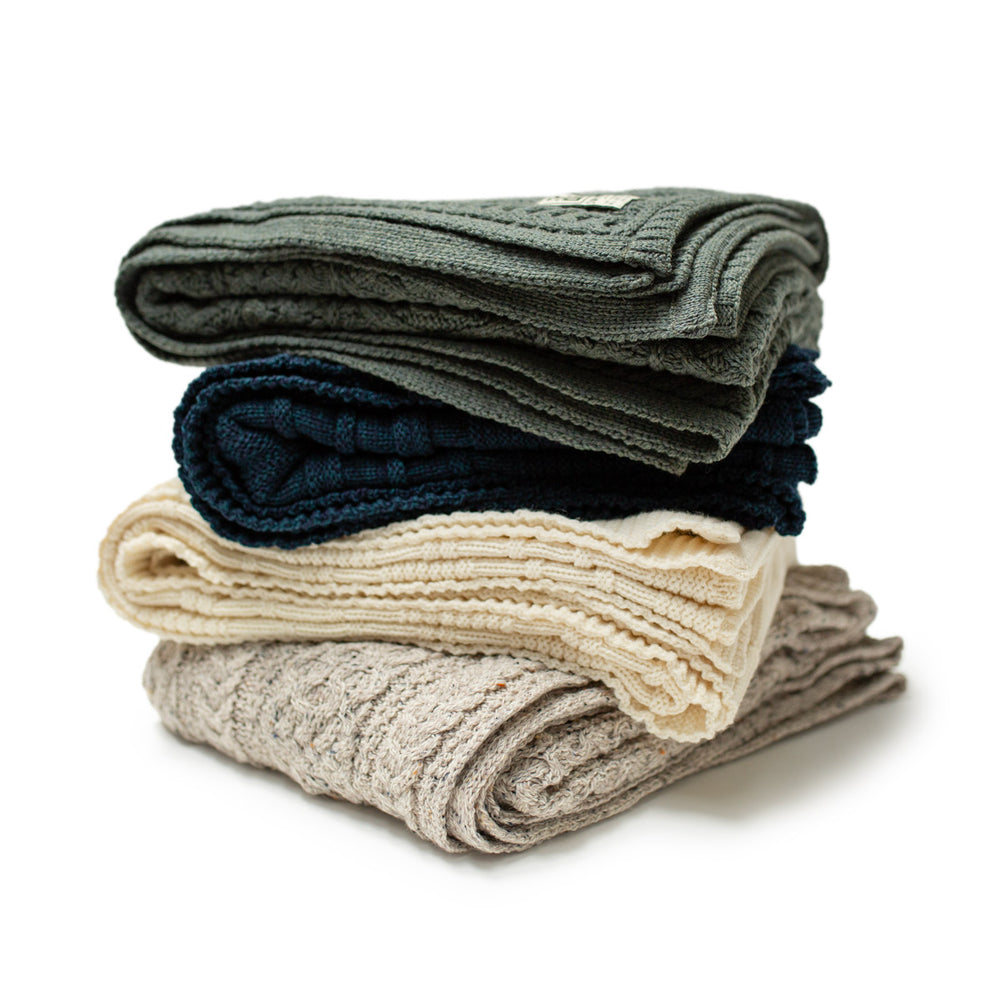 Merino Wool Cable Knit All Year 'Round Throw