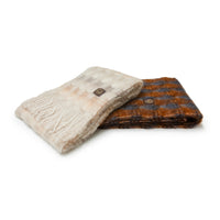 Mia Mohair Scarf - Brown & Blue