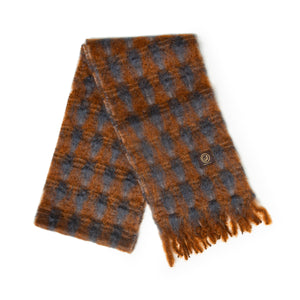 Mia Mohair Scarf - Brown & Blue