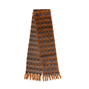 Mia Mohair Scarf - Brown & Blue