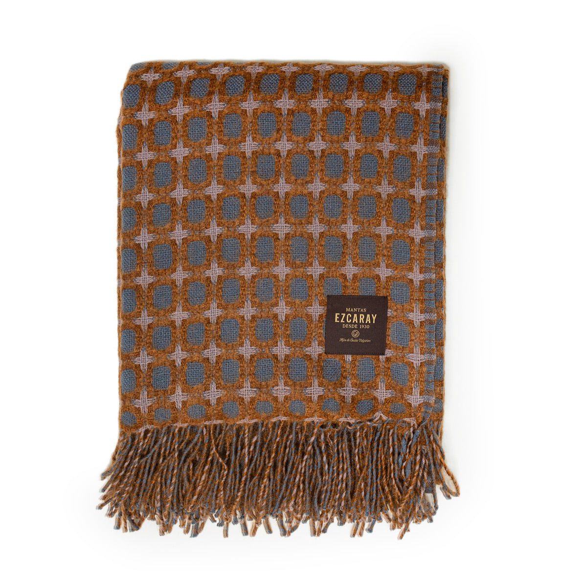 Picasso Mohair Throw - Brown & Blue