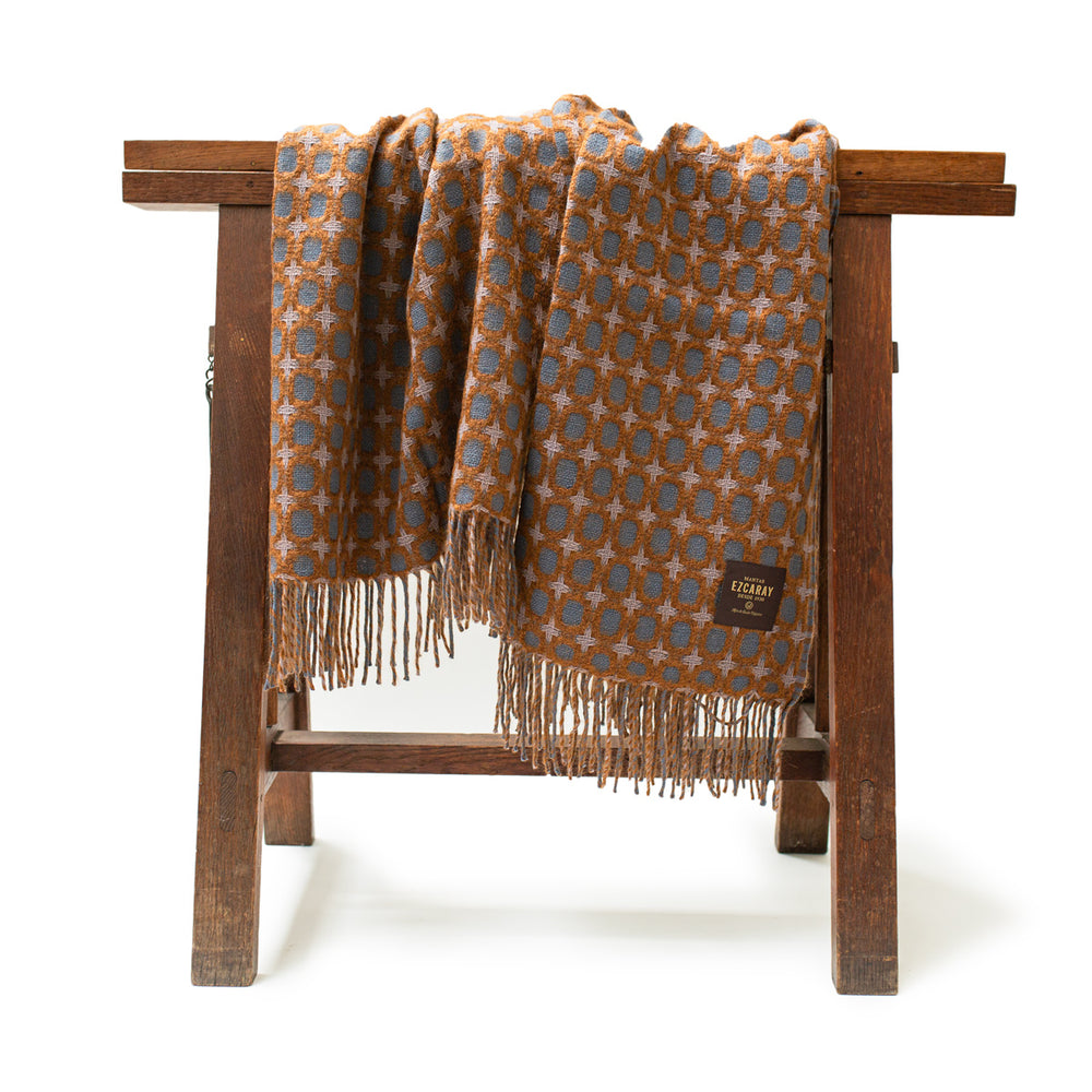 Picasso Mohair Throw - Brown & Blue