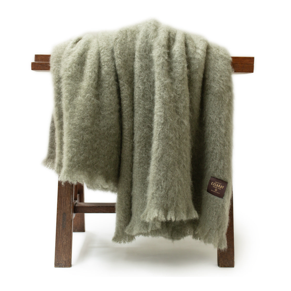 Sage Green Mohair Queen Blanket by Mantas Ezcaray