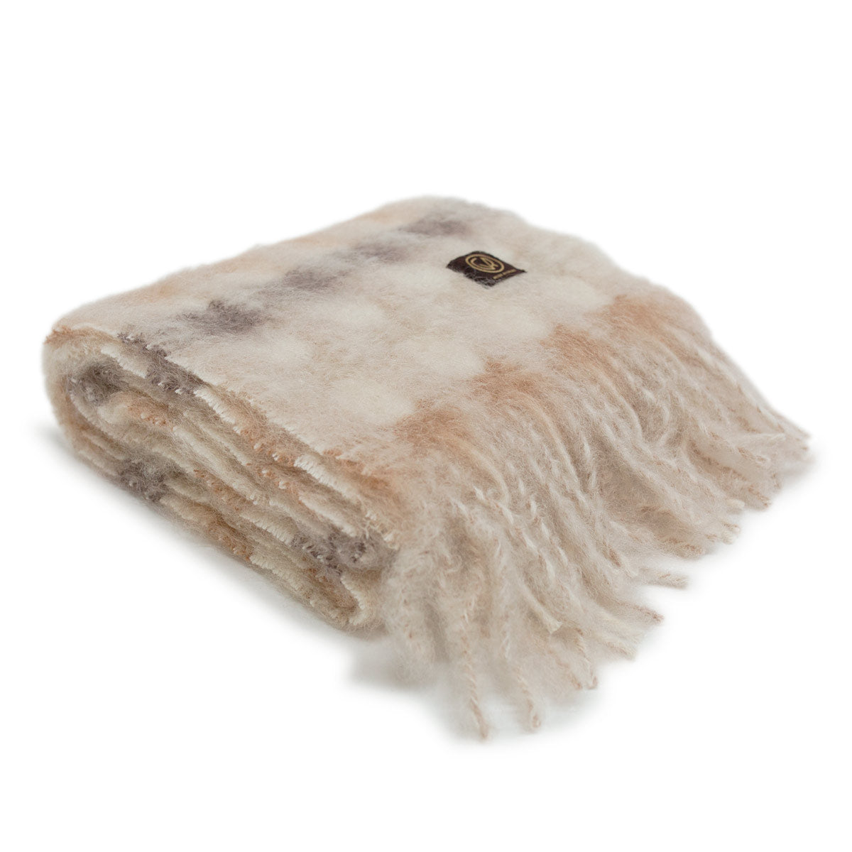 Mia Mohair Scarf - Taupe & Cream