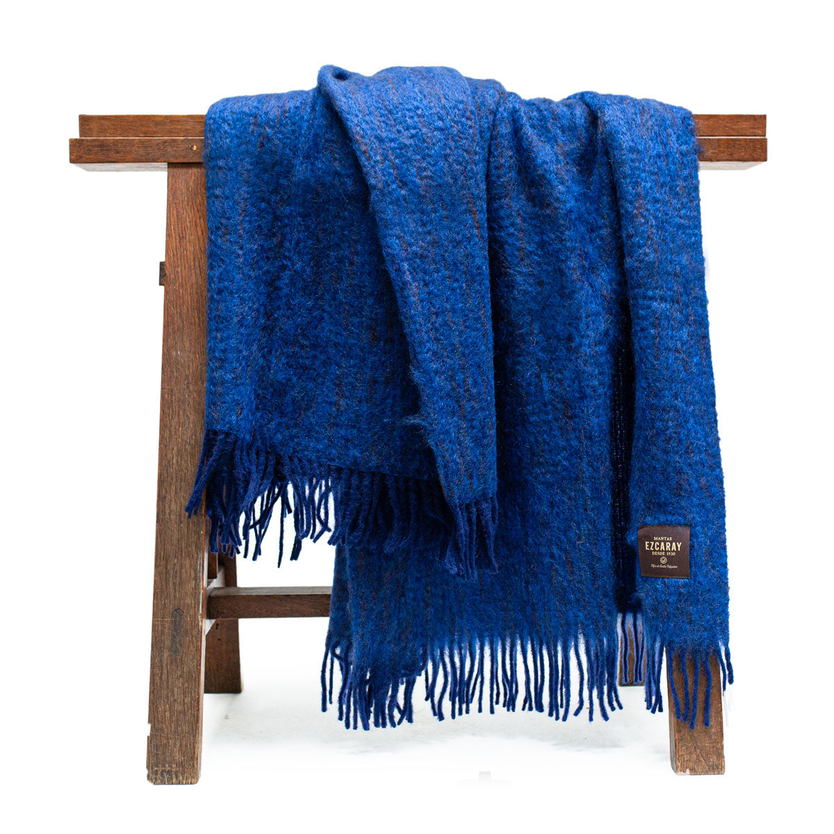 Spanish Mohair Diana Throw in Lake Blue