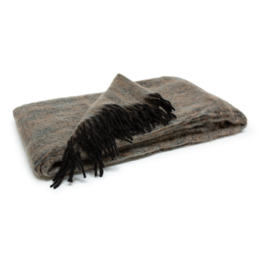 Spanish Mohair Diana Throw in Dark Heather