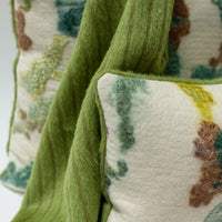 Woodlands Wool Pillow with Prima Alpaca Back in Solid Lime