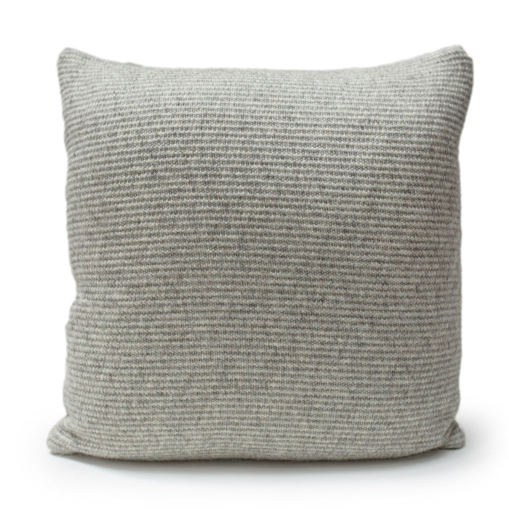 
                      
                        Grey Ribbon Wool Pillow with Prima Alpaca Back in Casa Pebble
                      
                    