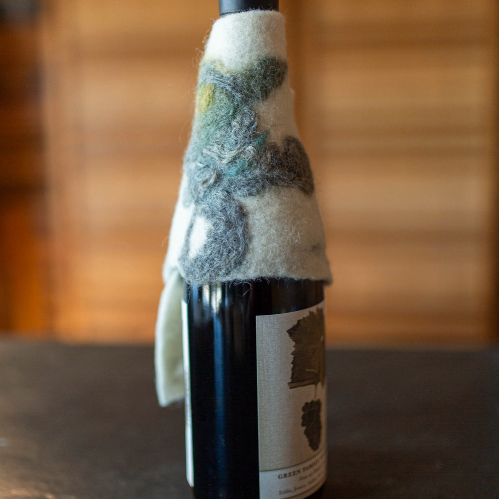 felted wool wine cozy