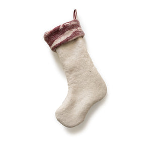 Candy Cane Felted Wool Stocking