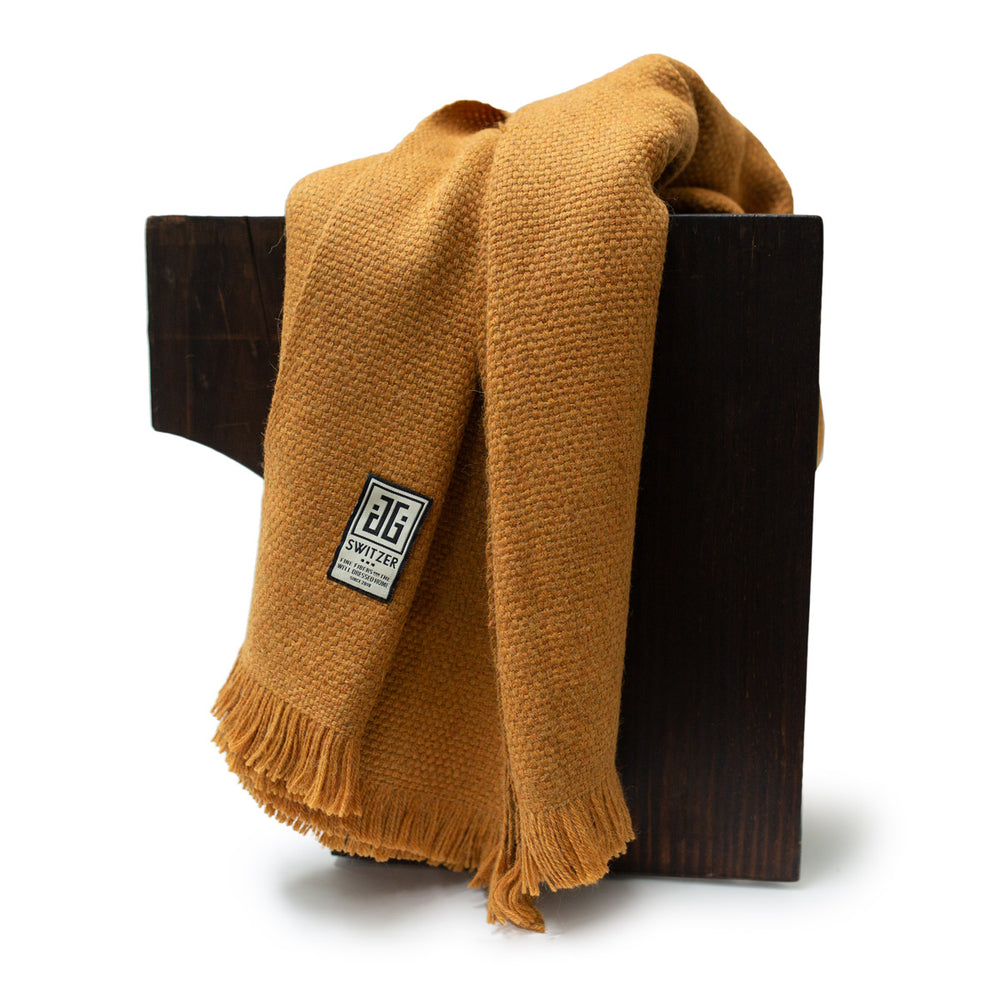 Baby Alpaca Throw - Burnt Orange