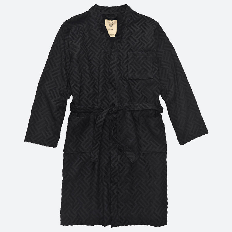 Black Octo Plush Terry Robe by OAS